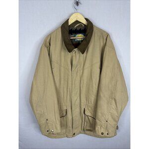 Vintage 90s Cabela's Hunting Duck Canvas Aztec Flannel Lined Barn Coat 2XL